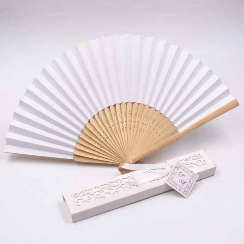 Китайский ручной вентилятор многоцветный ручной вентилятор подарок для гостей сувенир подарок День Рождения Вечеринка украшение для взрослых - Цвет: White