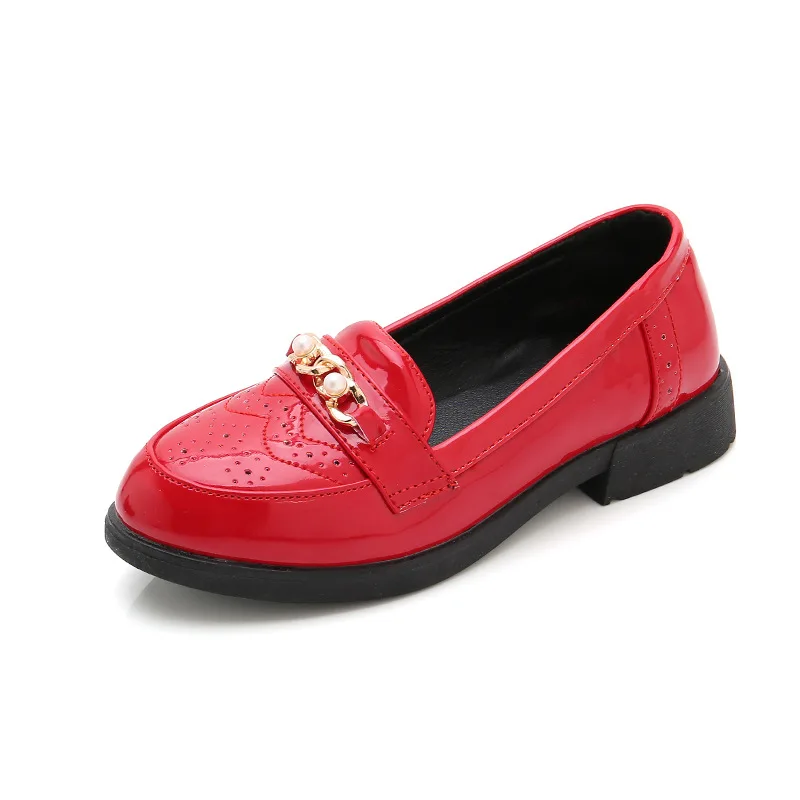 Обувь для девочек; сезон осень; Новинка года; Мягкая Детская тонкая обувь; модные детские туфли принцессы - Цвет: Красный