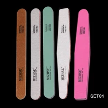 MIZHSE 5 шт./партия наждак, пилка для ногтей двухсторонний Блок Губка зернистость песочный Маникюр Педикюр Инструменты деревошлифовальная пилки для ногтей