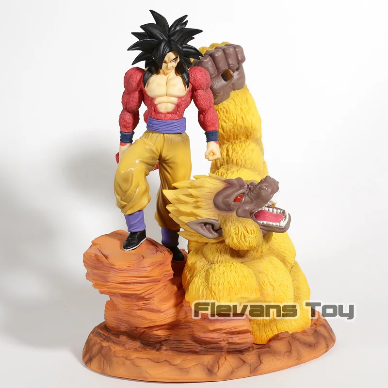 

Dragon Ball Super Saiyan 4 Gold Great Apes Son Goku Vegeta Fit Scene Statue Figure Collection Model Toy