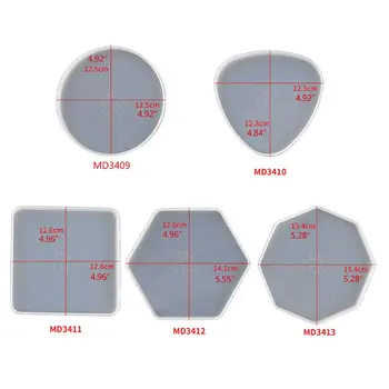 

Irregular Coasters Epoxy Resin Mold Silicone Tray Fluids Artist Mold Tea Mat Make Your Own Tray Coaster Resin Mold Kit