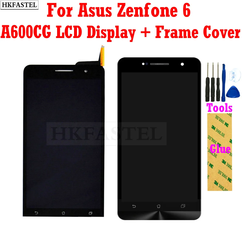 ЖК-экран HKFASTEL для Asus Zenfone 6 A600CG A601CG сенсорный экран с рамкой панель дигитайзера |