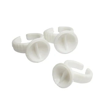 

Small size 100 x Disposable Adhesive Eyelash Pallet Holder Set Glue Holder Ring Pallet for Eyelash Extension Tattoo Pigment