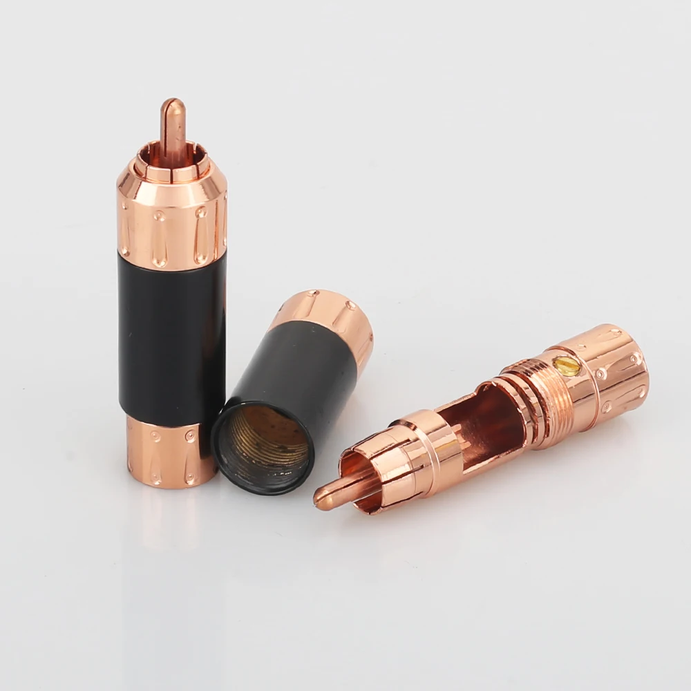 4 шт. Высококачественная красная медная аудиовилка RCA Hi Fi соединительный кабель