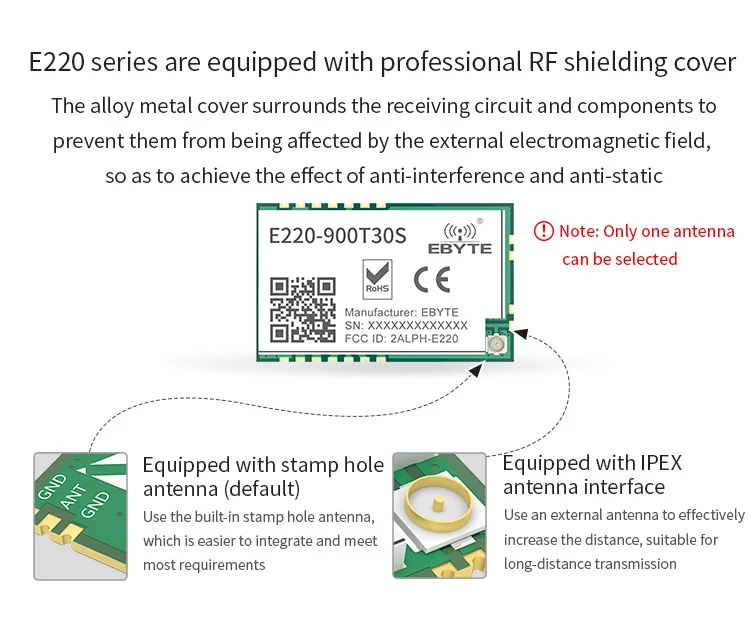 Llcc68 lora módulo 868mhz 915mhz E220-900T30S sem