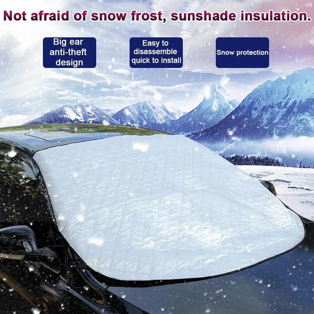 Универсальный защитный чехол для лобового стекла автомобиля на любую погоду, чехол для защиты от снега, магнитный утолщенный чехол для защиты от кражи, тент от солнца, снега