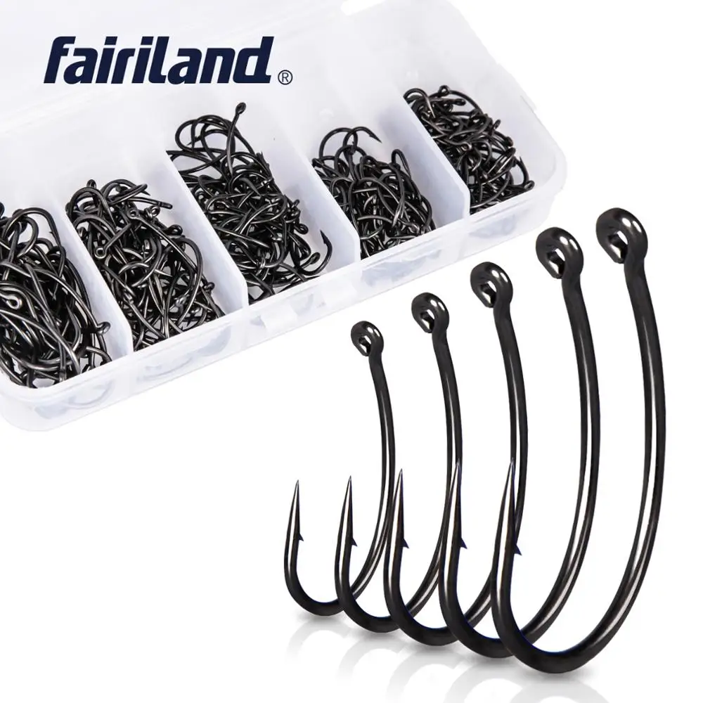 250Pcs Teflon fishing hooks TFSH G barbed 2 4 6 8 10 mixed High