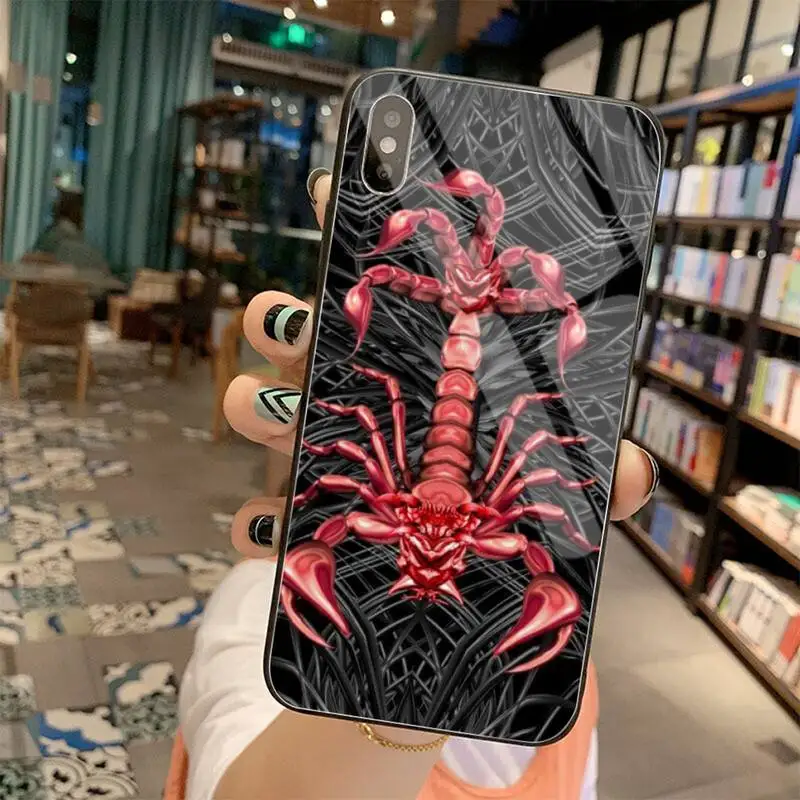 Scorpion Zodiac Signs Tempered Glass Phone Case For iPhone 11 Pro Max