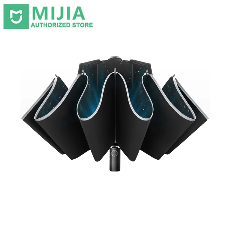 Автоматический складной зонт Xiaomi mijia Zuodu со светодиодной подсветкой и отражающей
