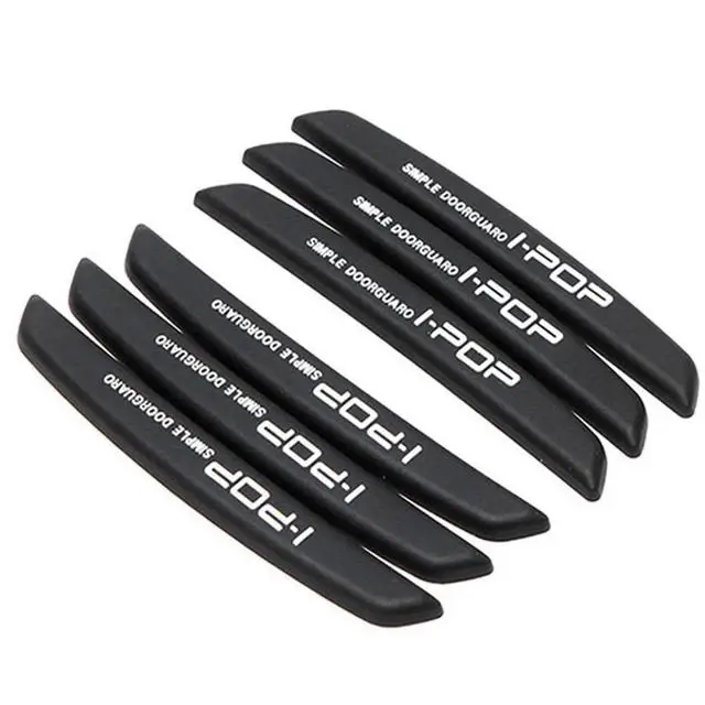 6 Pcs Universal Auto Car Door Edge Protection Guards Buffer Trim Molding Protection Strip Scratch Protector Car Door Crash Bar Black