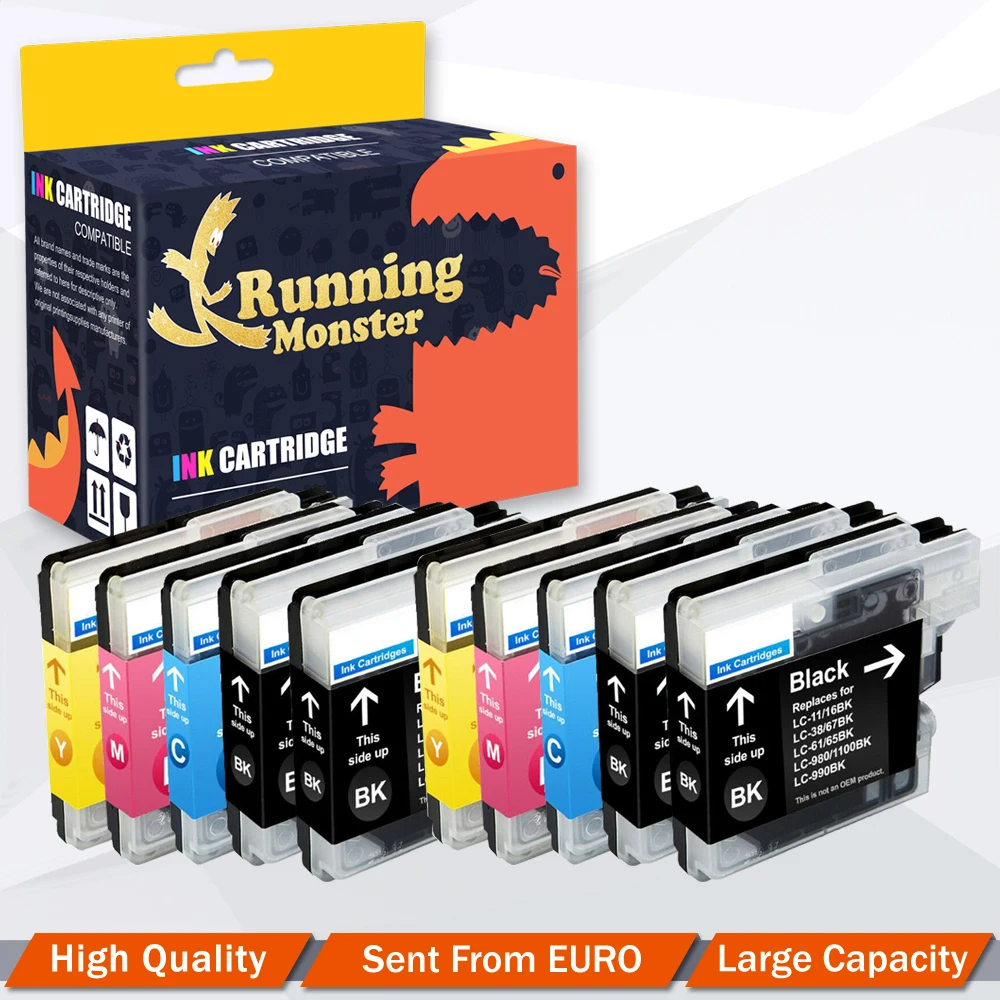 

10x Ink Cartridges LC960 LC970 LC1000 Compatible for BrotherDCP-130C DCP-135C DCP-357C DCP-540CN DCP-560CN MFC-230C MFC-235C