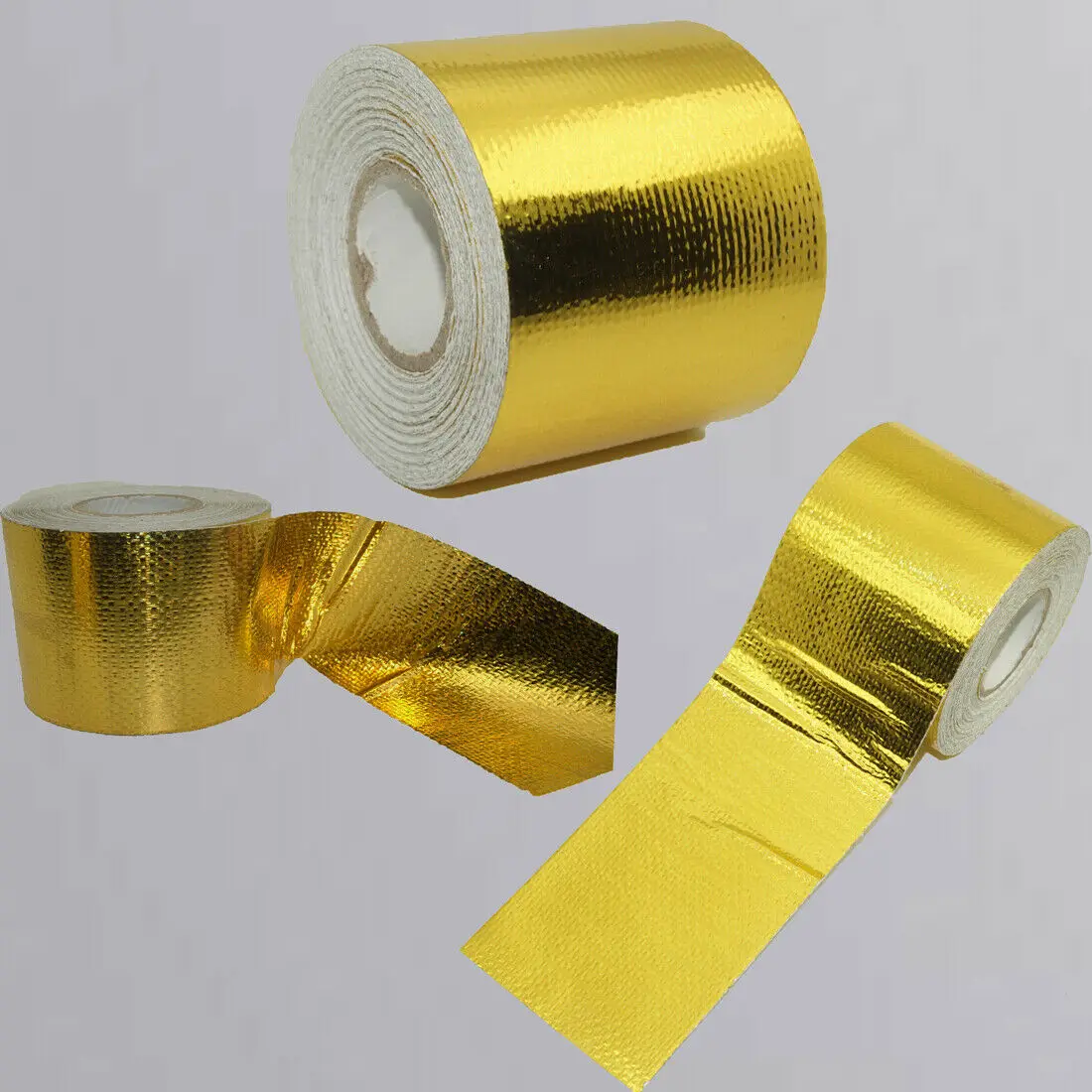 2" x 30' Roll Self Adhesive Reflective Gold Heat Wrap Tape High Temp Shield
