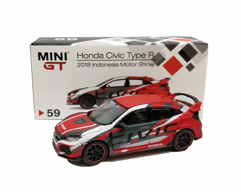 1: 64 MINI GT Honda Civic type R(FK8) RHD Indoesia Мотор Шоу литой модельный автомобиль