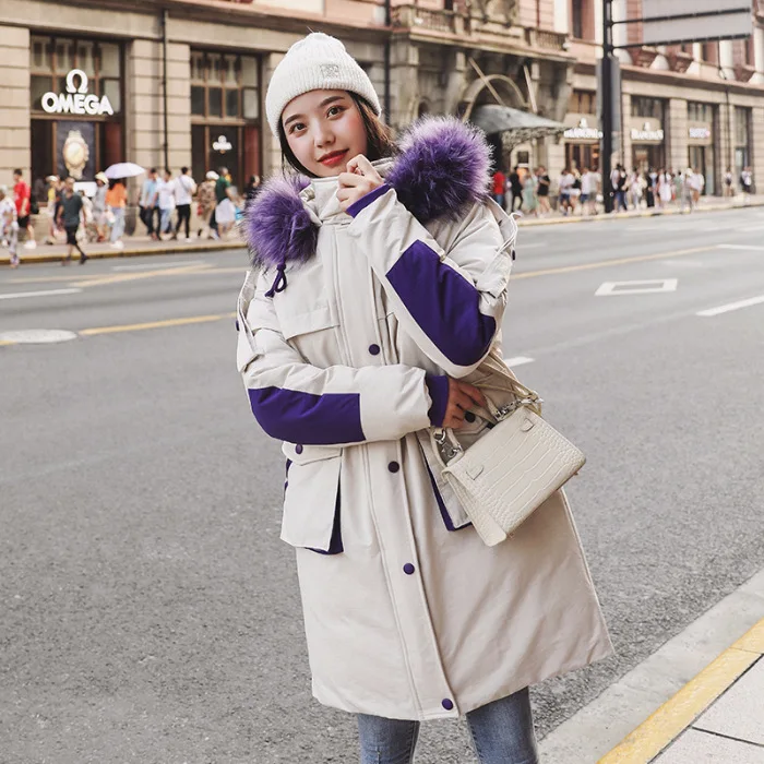 

Photo Shoot 2019 Autumn And Winter South Korea Dongdaemun down Jacket Cotton-padded Clothes Women's Mid-length Loose-Fit Large F