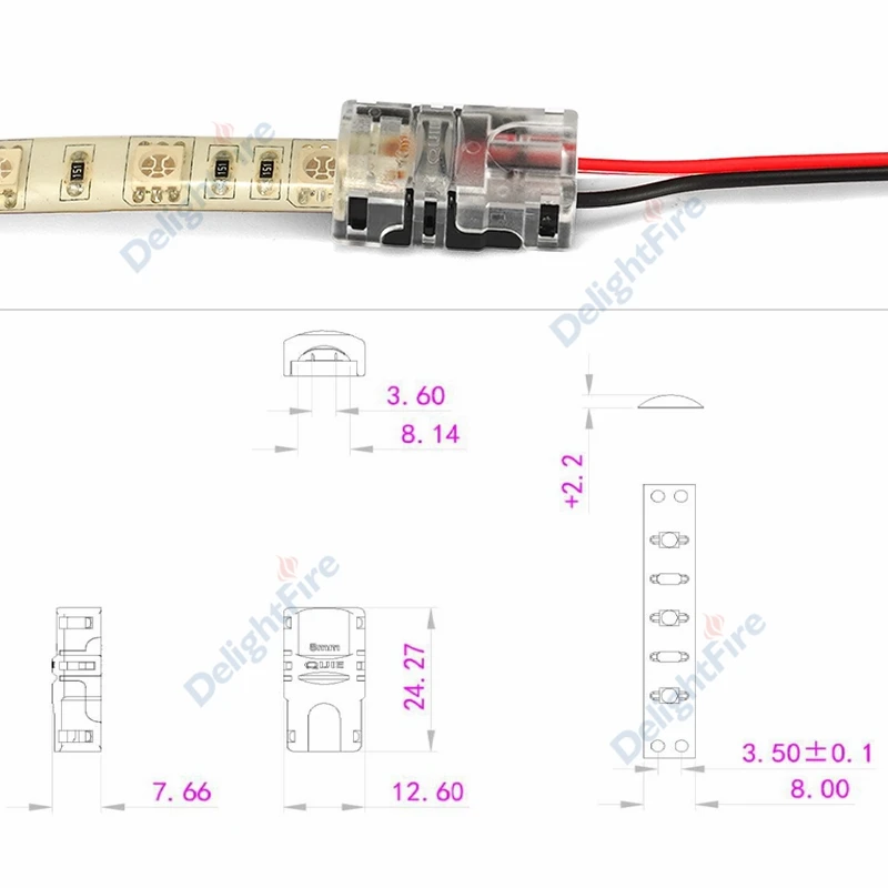 RGBWW, 2835, 3528, 5050, Terminal de fio