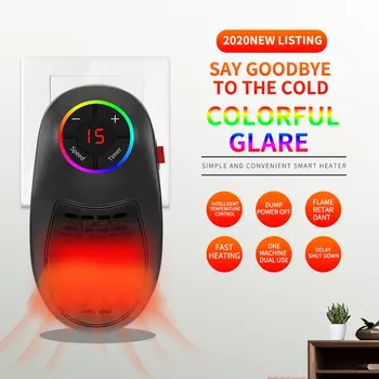 

7 Color LED Fast Heater Durable Personal Electric Heater Air Radiator Warmer Fan Heater For Office Home Room Flame Heater