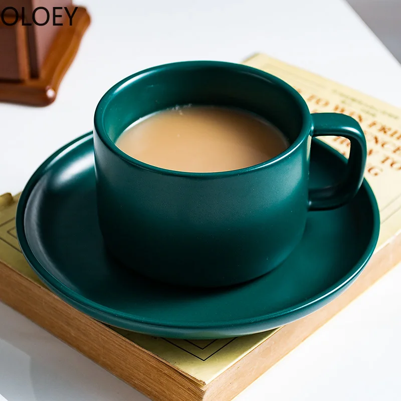 

Handmade Coffee Mug Bone China Nordic Coffee Mugs Porcelain Green Enamel Mug Tazas Para Cafe Afternoon Tea Cups and Mugs Set