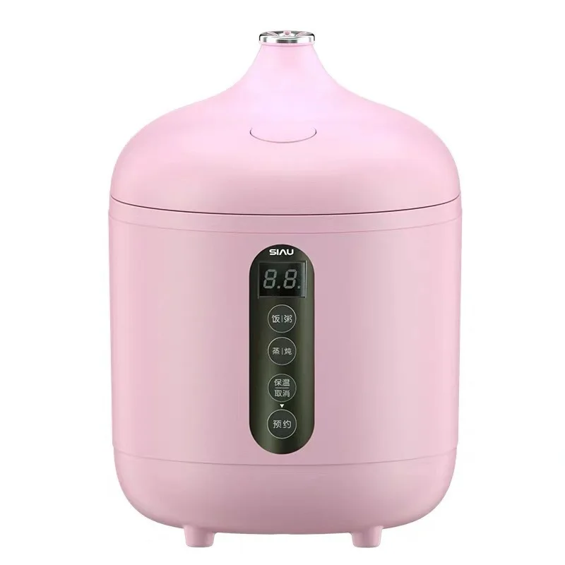pink Kbxstart электрическая рисоварка, мини умная мультиварка, кастрюля с антипригарным вкладышем, мультиварка, пароварка для еды, суповая каша 220 В - Цвет: pink