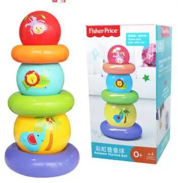 Радуга Lap Coil Baby Jenga ворс стиль башня Младенцы Стек-вверх ребенок ранее детство обучающий игрушка