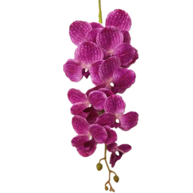 One Vanda-flores artificiales de orquídeas, 9 cabezas, tacto Real,  Phalaenopsis para centros de mesa de boda, decoración Floral para el hogar  - AliExpress