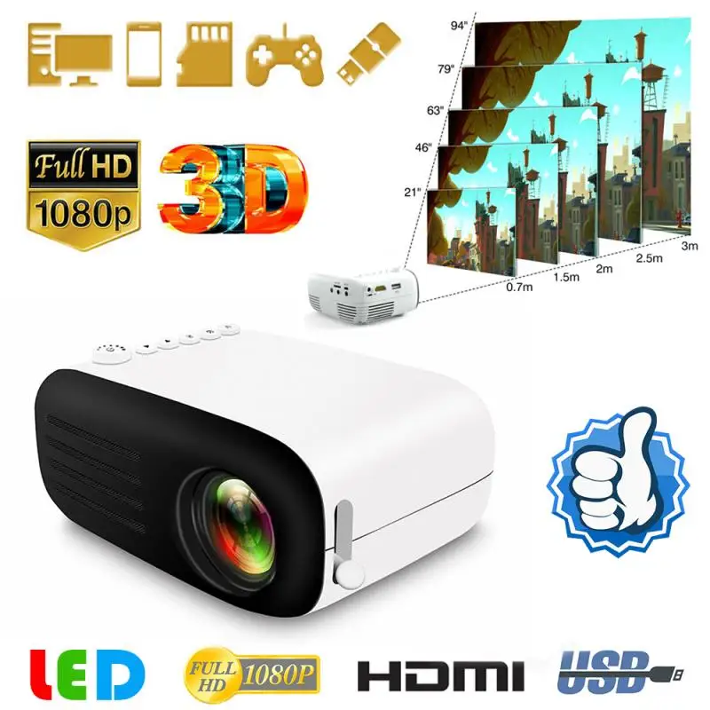 Mr NEW YG200 мини-мультимедийный проектор TF карта AV USB HDMI портативный домашний кинотеатр Детский Рождественский подарок поддержка 1080P USB HDM