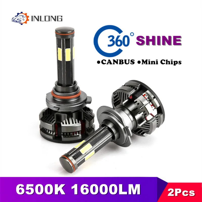 Skup INLONG 2 sztuk 9005 hb3 Led Canbus nie błąd h4 h7 żarówki Led H8 H9 H11 HB4 9006 reflektory Led Mini 6500K 16000LM światła przeciwmgielne