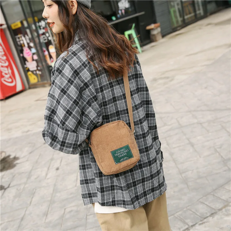 

Autumn And Winter New Arrival Bag Retro Corduroy Mini Mobile Phone Bag Solid Color Shoulder Change Makeup WOMEN'S Bag