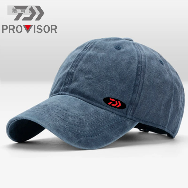 Boné de Beisebol Ajustável ao ar Daiwa Homem Pesca Chapéu Verão Denim Protetor Solar Livre Anti-uv Caminhadas Dawa Pico Boné 2021 Sol