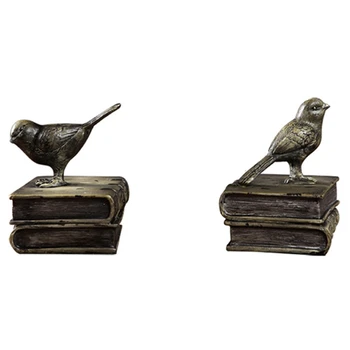 

Imitation Wood to Make Old Bird Books Rely on European Style Antique Study Retro Bookends Ornaments