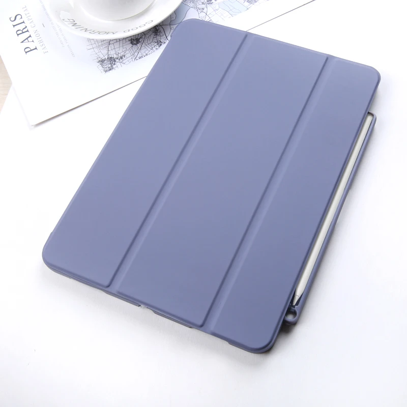 Чехол Funda для iPad Pro 11 с держателем для карандашей, умный кожаный тройной бумажник из искусственной кожи+ силиконовая задняя крышка для нового iPad Pro 11