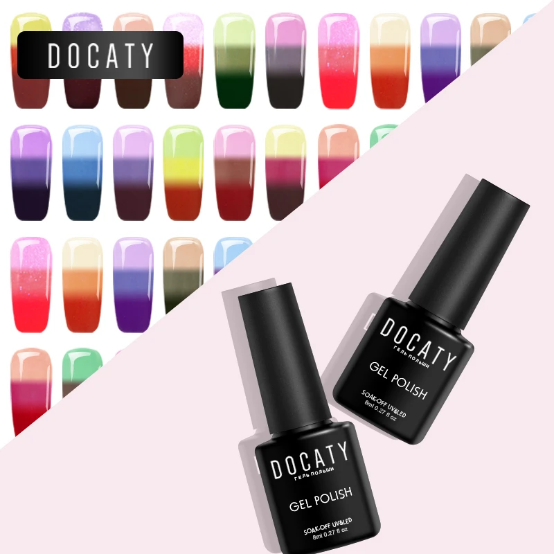 

Docaty New Color Temperature Change UV Gel Varnish Colored Chameleon Enamel Top Gel for Base Coat Thermal Gel Nail Polish