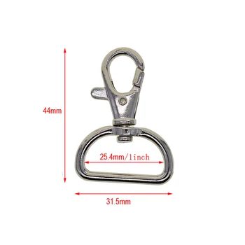 

10Pcs Silver Alloy Clips Snap Hooks Lobster Clasp Keychain Bag DIY Craft Tools