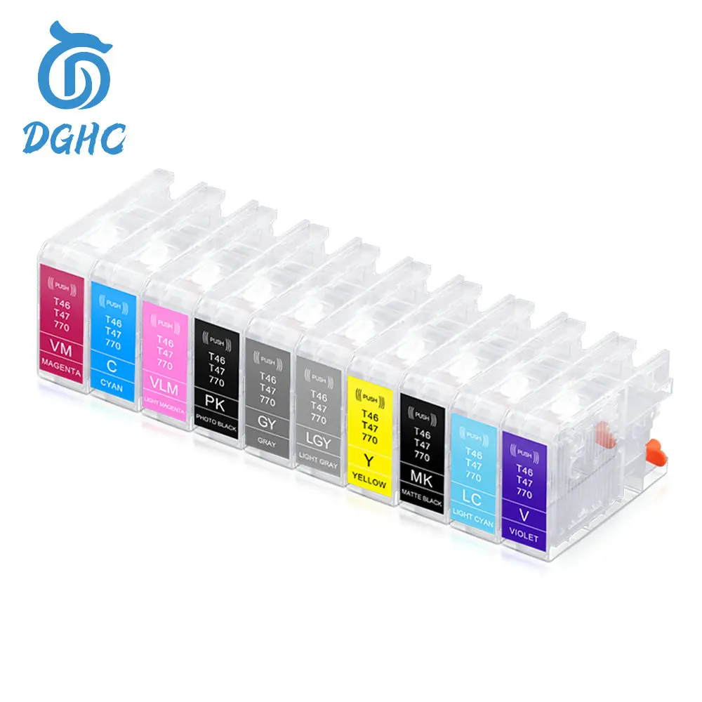 

10pc/lot Empty Refill Ink Cartridge Without Chip T046 T047 770 for Epson SureColor P700 P900 P708 P908 Printer No Chip