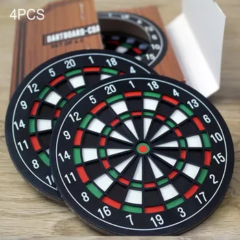 

4Pcs/Set Dart Disc Drink Coasters Table Cup Mat Insulation Pads Coffee Drink Cup Placemat Tableware Gadgets Table Decorations