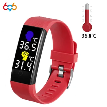 

TW115 Plus Smart Bracelet Thermometer Body Temperature Measurement Health Heart Rate Smart Band Watch Waterproof Fitness Tracker