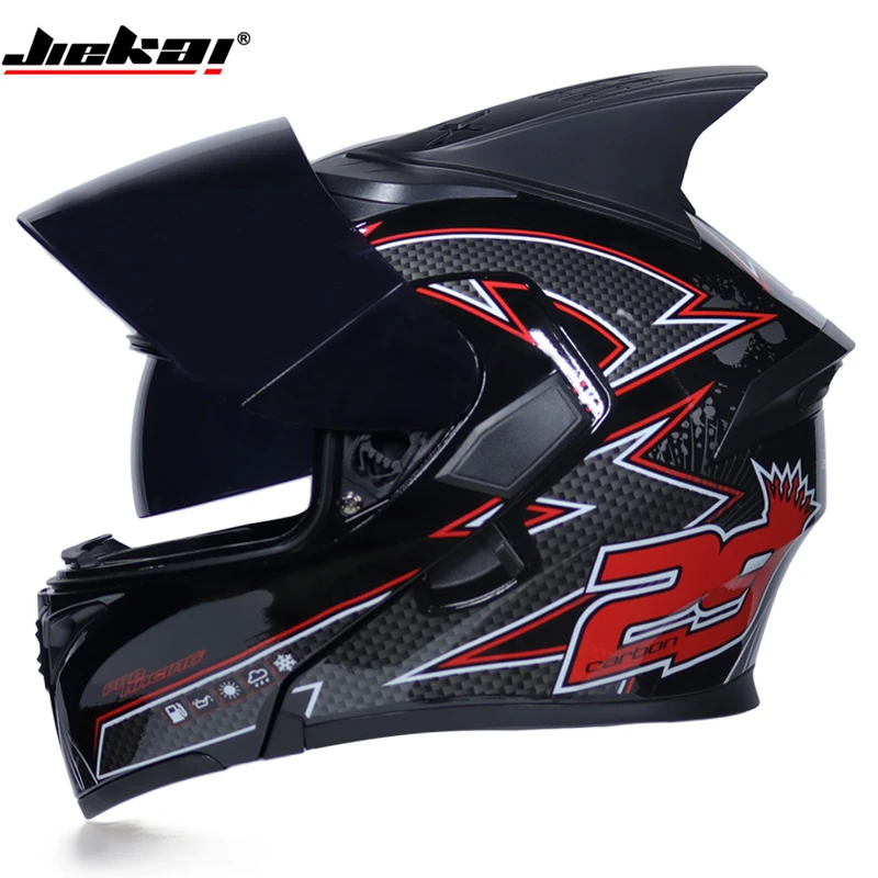 Горячая Распродажа JIEKAI откидной мотоциклетный шлем модульный мотоциклетный шлем с внутренним солнцезащитным козырьком защитные гоночные шлемы с двойными линзами - Цвет: d5