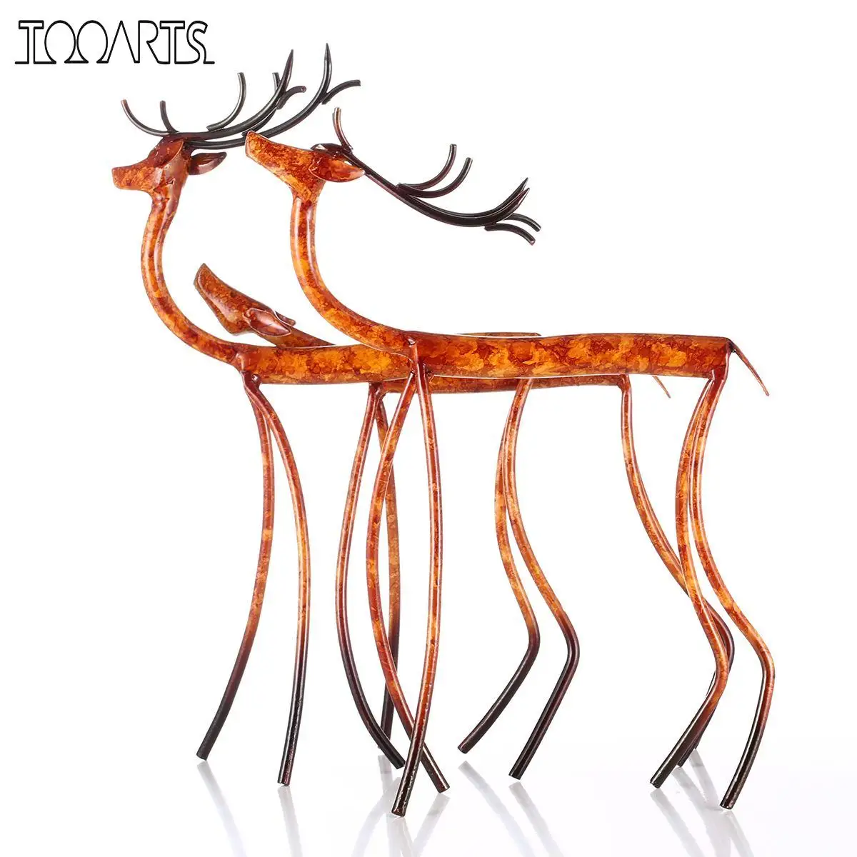 

2 Kinds Moose Iron Sculpture Home Decoration Crafts Metal Animal Sculpture Artwork For Home Office