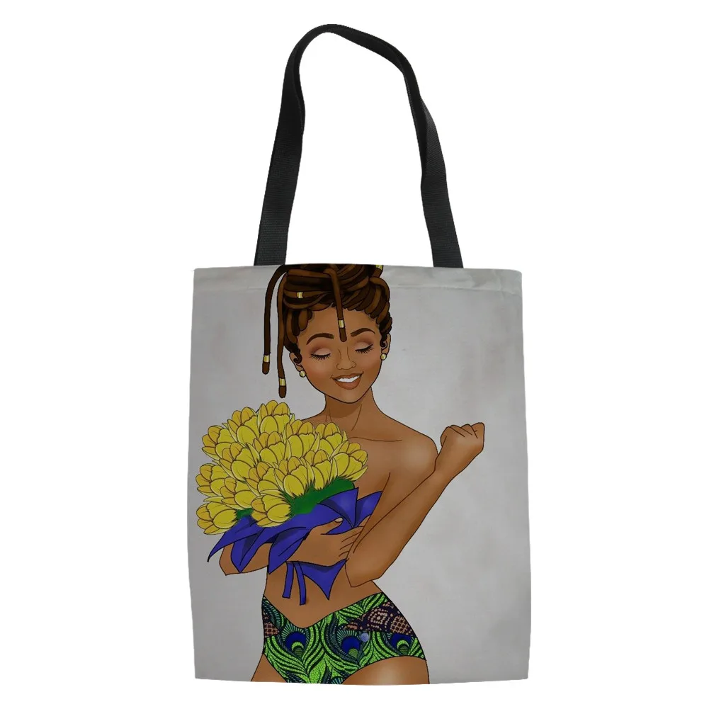 FORUDESIGNS/Сумки С Короткими Ручками черные женские художественные африканские сумки на плечо для девочек женские хозяйственные сумки для женщин многоразовые сумки для покупок - Цвет: YQ4085Z22