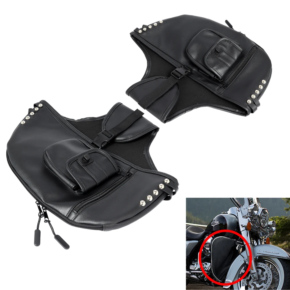 Motorcycle Leather Soft Lowers Elephant Ears Leg Warmer Bag Chaps w