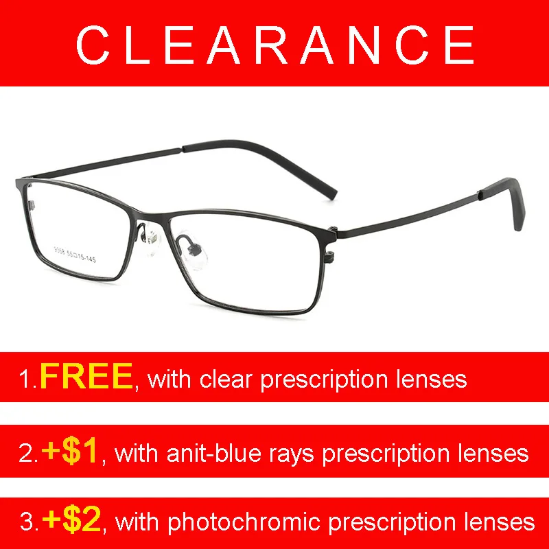 Clearance Cheap Glasses With Lenses Optical Metal Eyeglasses Frames Men