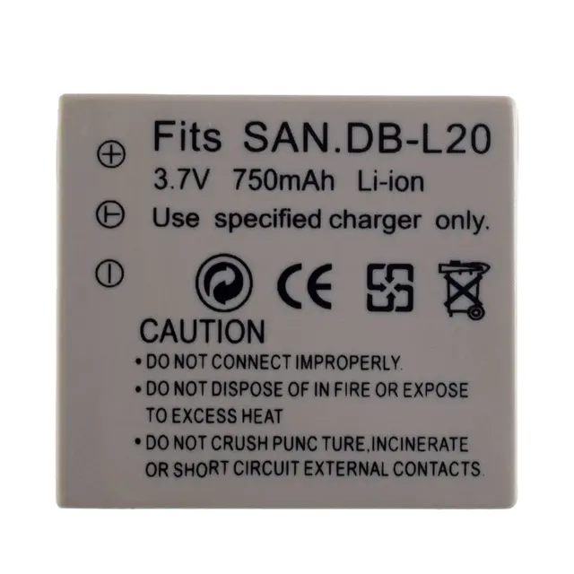 2 x New Battery for Sanyo DB-L20 DBL20 Xacti VPC-C4V VCP-CG9 VPC-C1 DMX-C4(D) 2