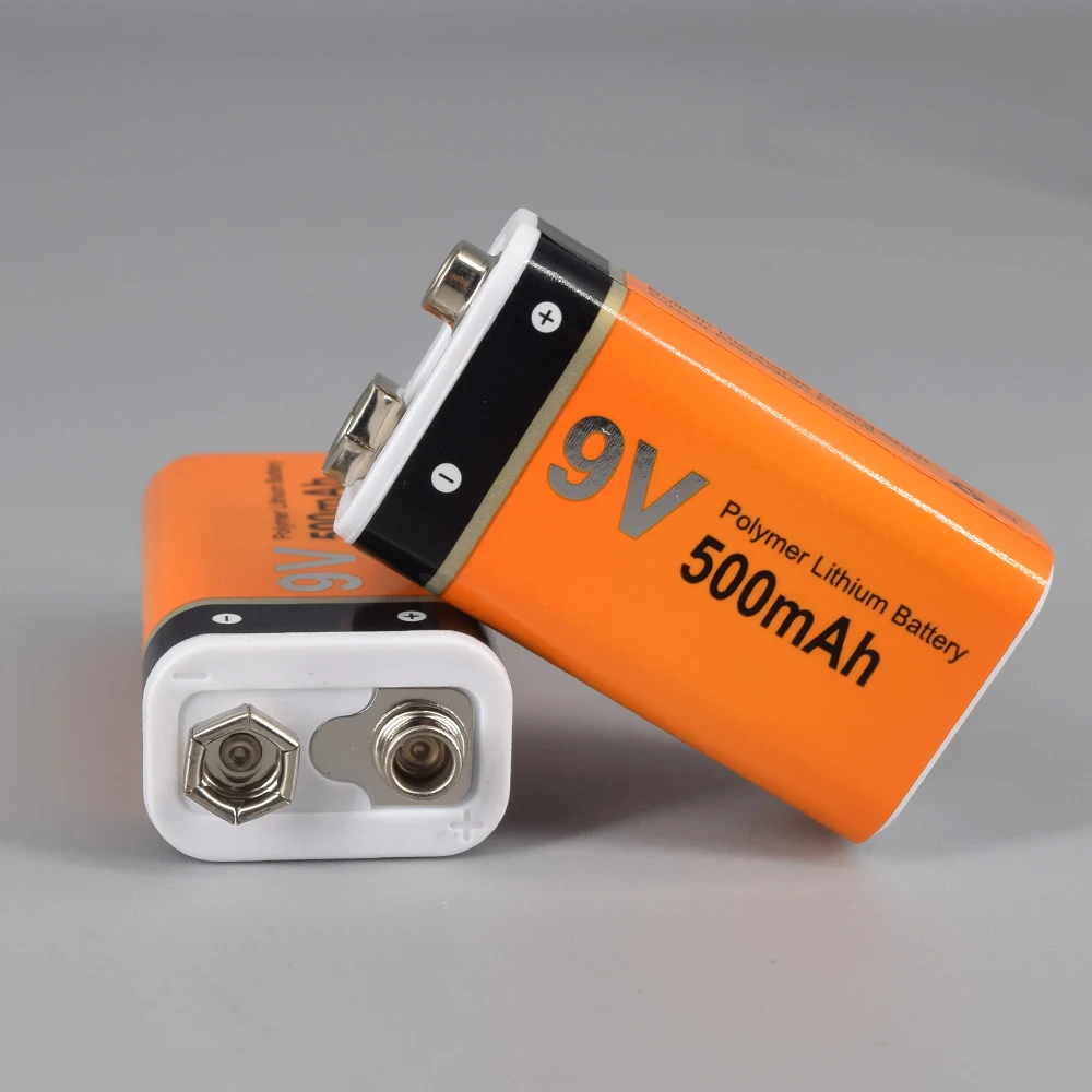 PALO 9V Rechargeable Battery 500mAh 9V Lithium rechargeable battery 9v 6f22 Li-ion batteries for Mrophone 9v Battery