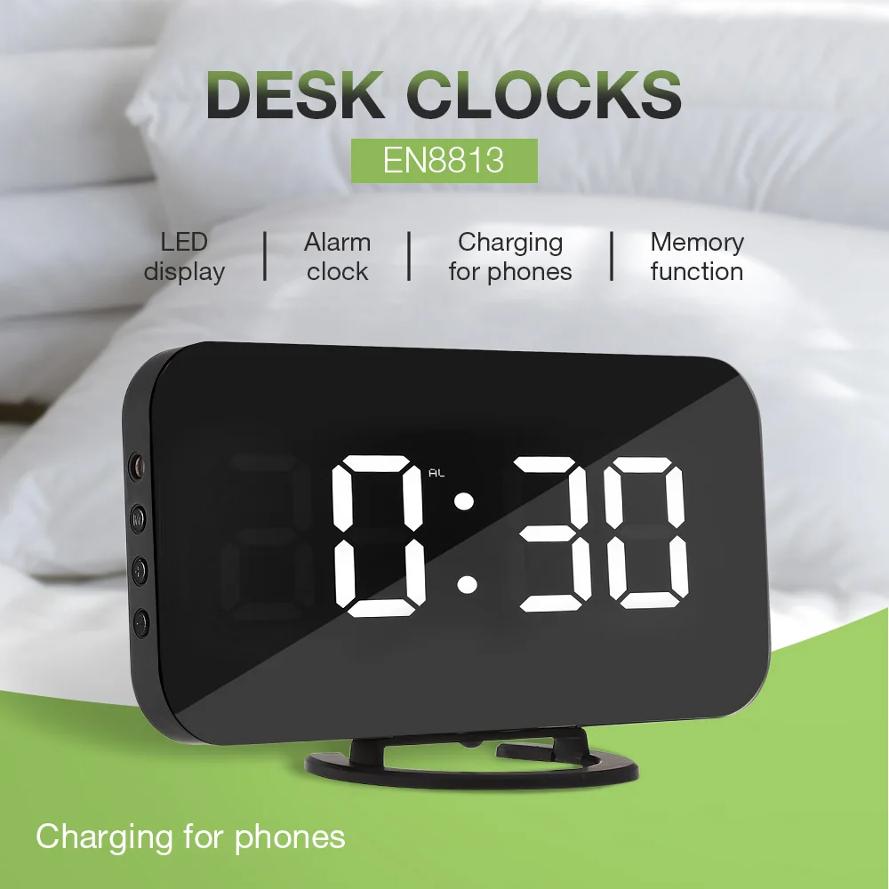 Датчик USB современные цифровые часы Креативный светодиодный цифровой Настольный будильник яркость регулируемая для домашнего офиса свет гостиницы