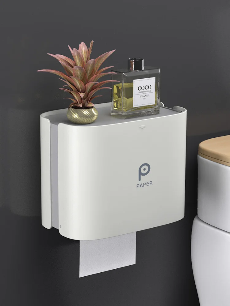 

Bathroom Tissue Box Toilet Paper Holder Rack Toilet Tray Free Punch Waterproof Roll Paper Tube Creative Tray