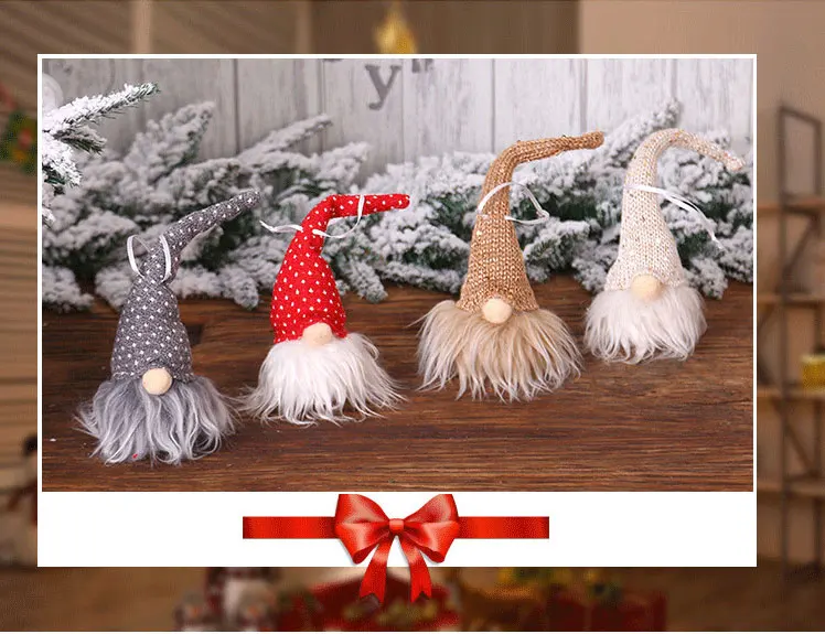 Рождественская борода светильник Санта, декоративный светодиодный, для дома, вечерние, карнавальные аксессуары, украшение, висящее на дереве, детский подарок