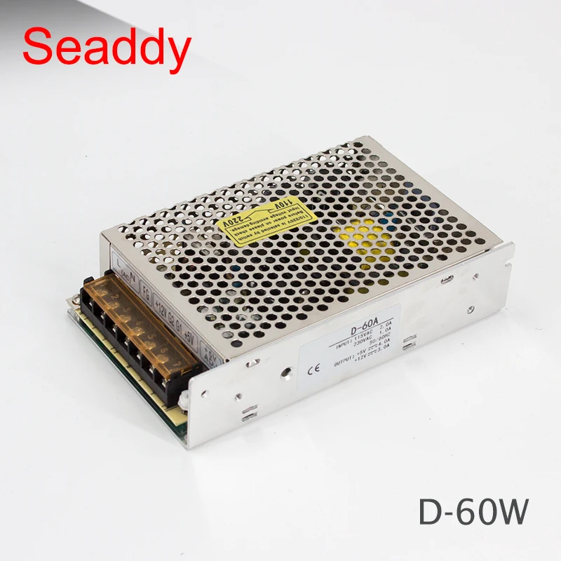 

High Voltage 12V 5V Dual Output AC DC Mode 60W 5v 4a / 3a 12v multi output power supply D-60A