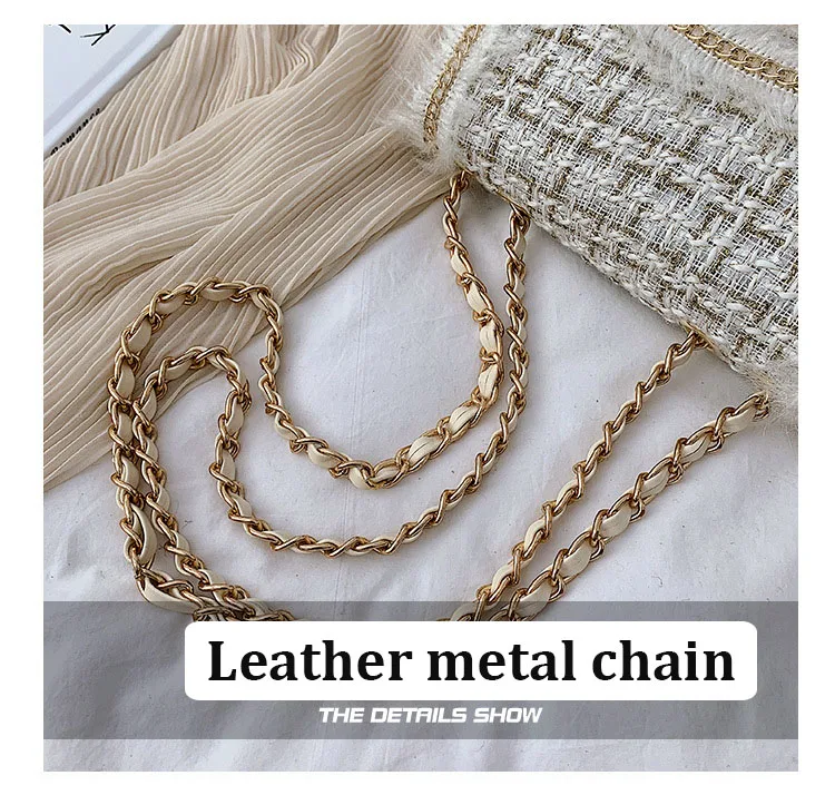 2019 Winter Top Brand Luxury Design Handbag Purse for Women Classic Tweed Flap Shoulder Bag Ladies Wool Plaid Mini Crossbody Bag (4)