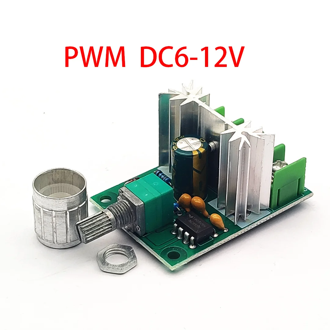

DC 6V 12V 6A Motor Fan Speed Controller 6-12V High Power PWM Stepless Speed Control Board Speed Control Switch
