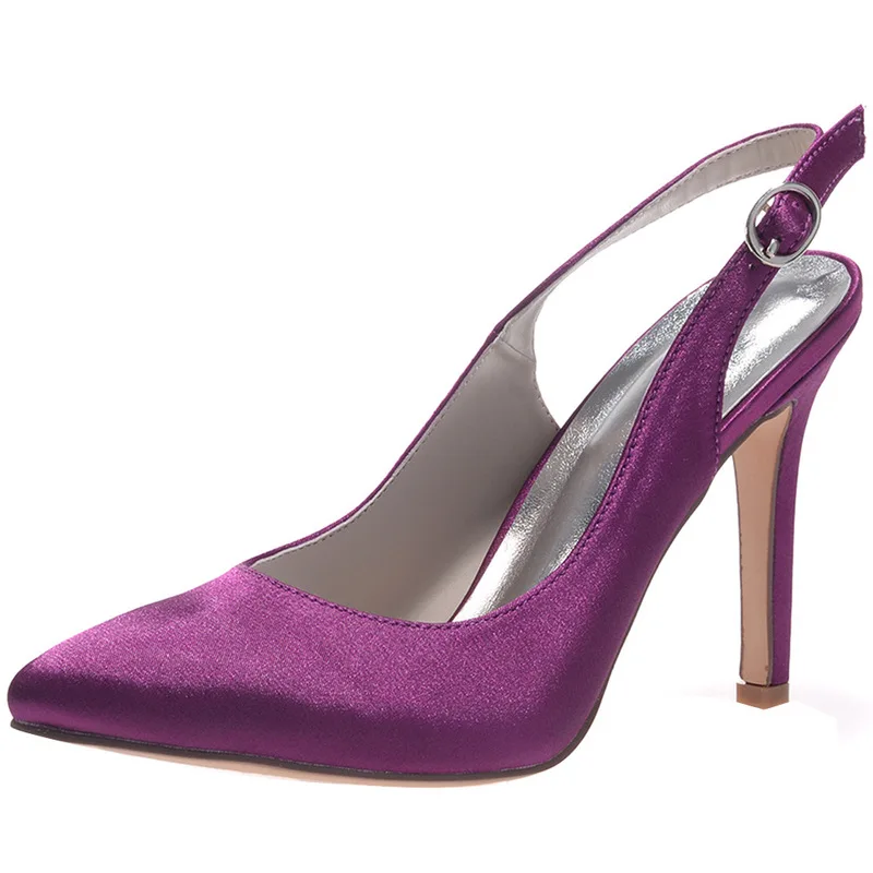 Women Shoes Classic Office & Career Pointed Toe Pumps Sexy Silk 9.8CM Thin High heels Buckle Strap zapatos de mujer size 35-42