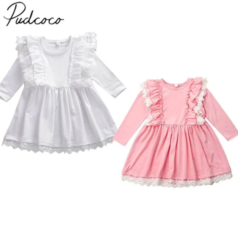 2020 Baby Spring Autumn Clothing Princess Infant Kid Girl Long Sleeve Clothes Weddings Birthday Party Lace Tutu Dress 1-6T | Детская